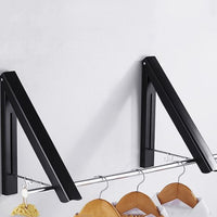 Black 2 frames 120cm Space Aluminum Foldable Wall Hanger: Invisible, Retractable, Waterproof, and Versatile