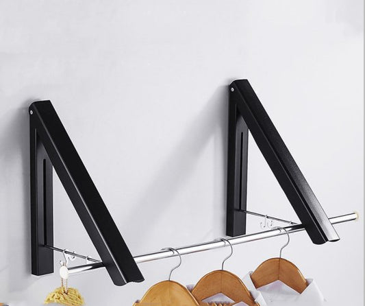Black 2 frames 120cm Space Aluminum Foldable Wall Hanger: Invisible, Retractable, Waterproof, and Versatile