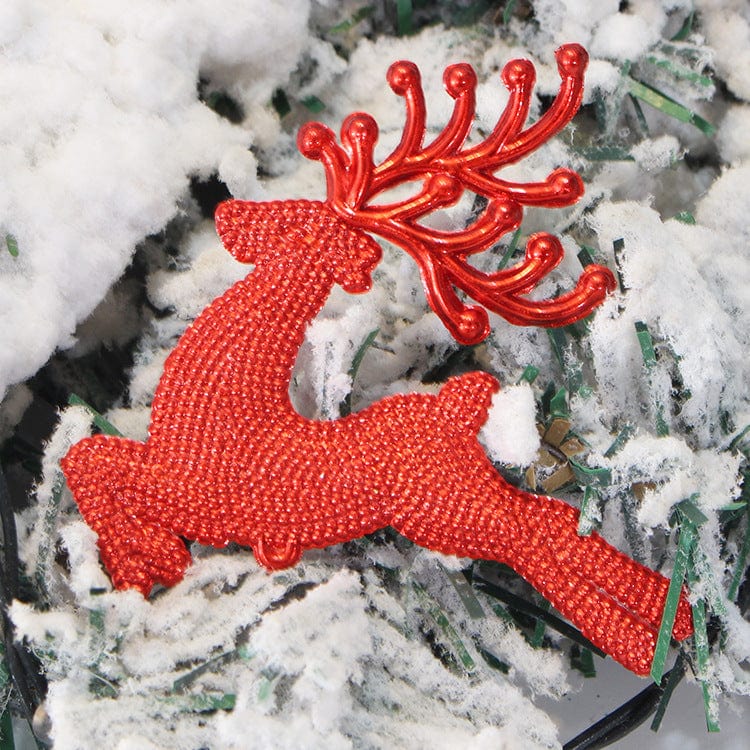 Sparkling Christmas Decor Electroplated Hemp Dot Elk & Tree Pendant