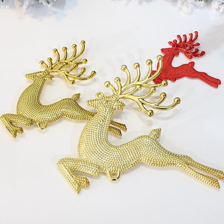 Sparkling Christmas Decor Electroplated Hemp Dot Elk & Tree Pendant