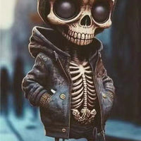 B Spooky Halloween Decor: Cool Skeleton Doll Figurines