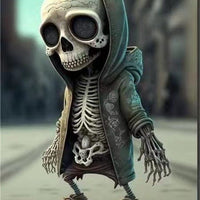 C Spooky Halloween Decor: Cool Skeleton Doll Figurines