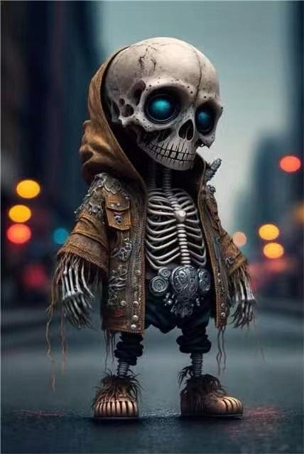 D Spooky Halloween Decor: Cool Skeleton Doll Figurines