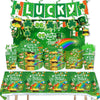St. Patrick's Day Decorations: Lucky Clover Hat, Irish Shamrock Banner, Cups, and Plates for a Happy St. Patrick's Day Irish Party Accessories CJ   