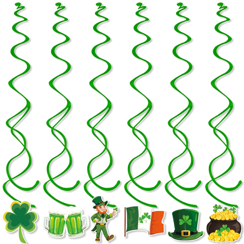 St. Patrick's Day Decorations: Lucky Clover Hat, Irish Shamrock Banner, Cups, and Plates for a Happy St. Patrick's Day Irish Party Accessories CJ Lifting and rotating 6PCS  