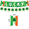 St. Patrick's Day Decorations: Lucky Clover Hat, Irish Shamrock Banner, Cups, and Plates for a Happy St. Patrick's Day Irish Party Accessories CJ Pull flag 7PCS  