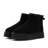 Stay Stylish and Cozy with Women's Fashion Muffin Thick Bottom Snow Cotton Fur Boots Accessories CJ Black 34 