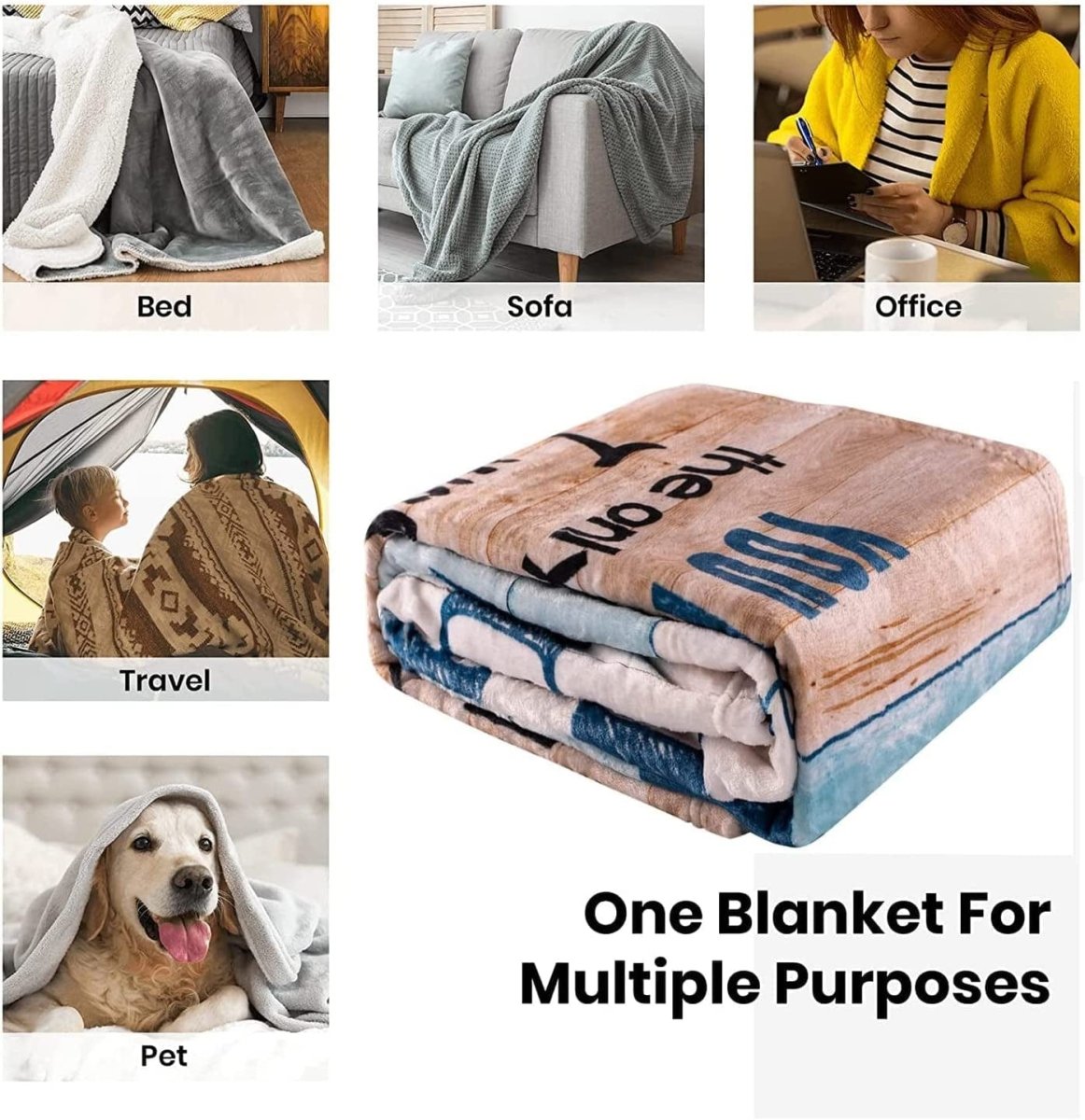 Surprise Your Wife with an Ultra-Soft Micro Fleece Sherpa Throw Blanket -  Show Your Love with this Cozy Gift from Husband Beds & Blankets AMZ   