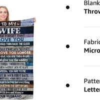 Surprise Your Wife with an Ultra-Soft Micro Fleece Sherpa Throw Blanket -  Show Your Love with this Cozy Gift from Husband Beds & Blankets AMZ   