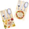 Thanksgiving Cutlery Holder Gold Foil with Give Thanks Maple Leaf Design, 24 Pack, Mix 2 Designs  ebasketonline Fall Leaves  