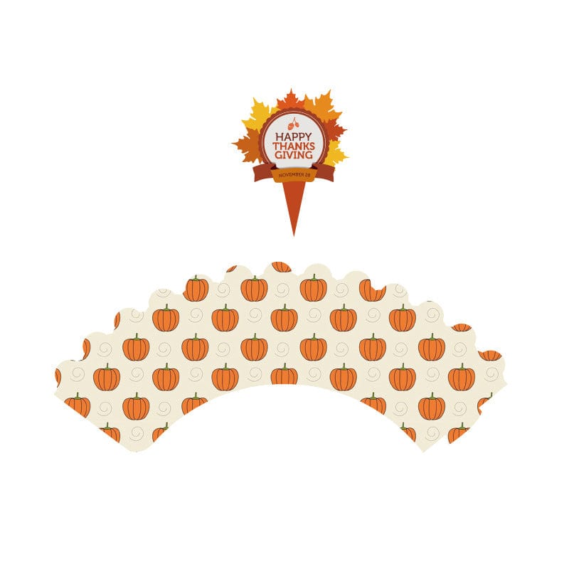 Thanksgiving Dessert Table Decor Set Cake Wrappers and Toppers Gifts CJ   