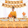 , Thanksgiving Dinnerware Set, Thanksgiving Decoration with Banner, Thansgiving table cloth, - Pack of 177, Serves 25 Guests  ebasketonline   