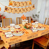 , Thanksgiving Dinnerware Set, Thanksgiving Decoration with Banner, Thansgiving table cloth, - Pack of 177, Serves 25 Guests  ebasketonline   