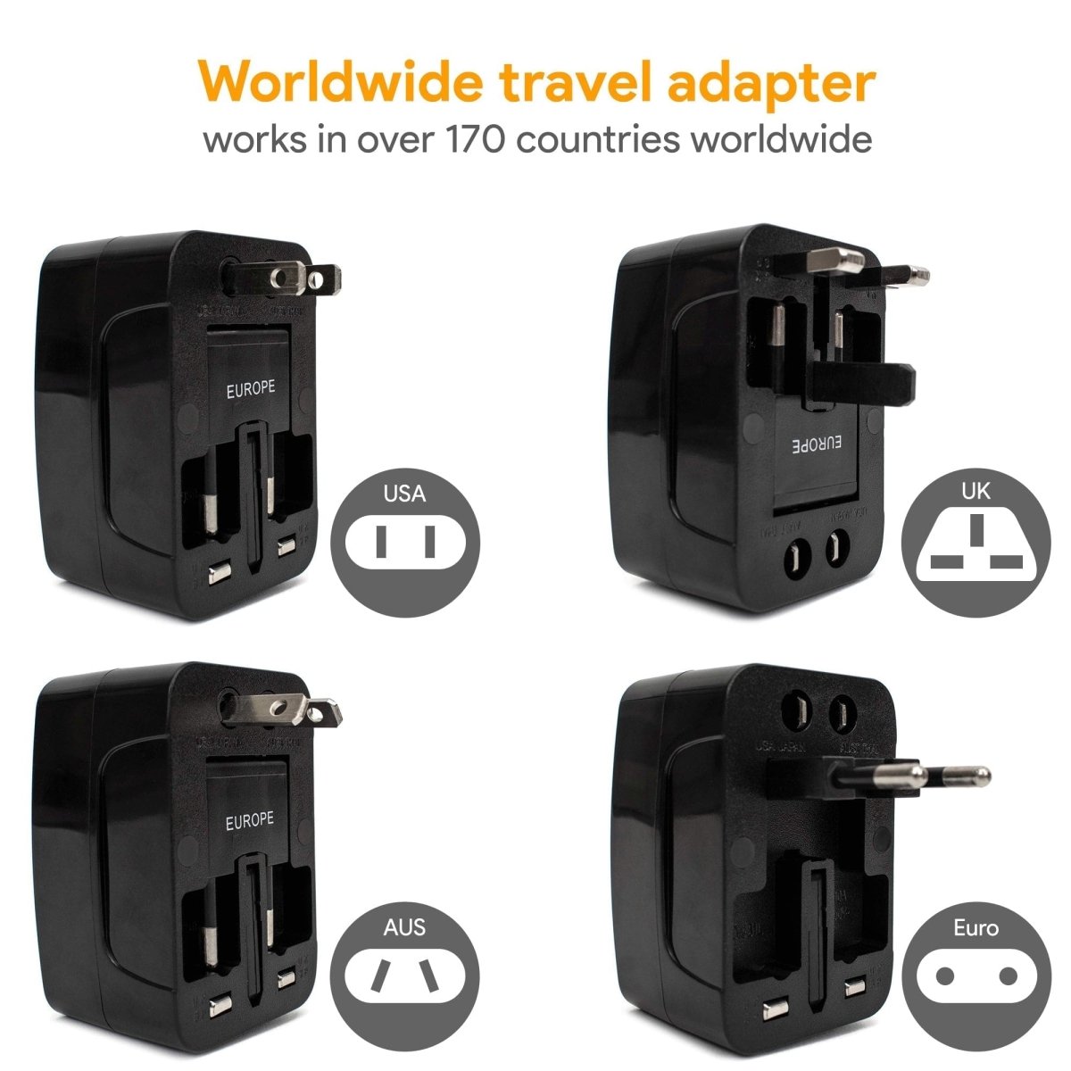 Travel and Surge Protected Power Adapter  Travellty   