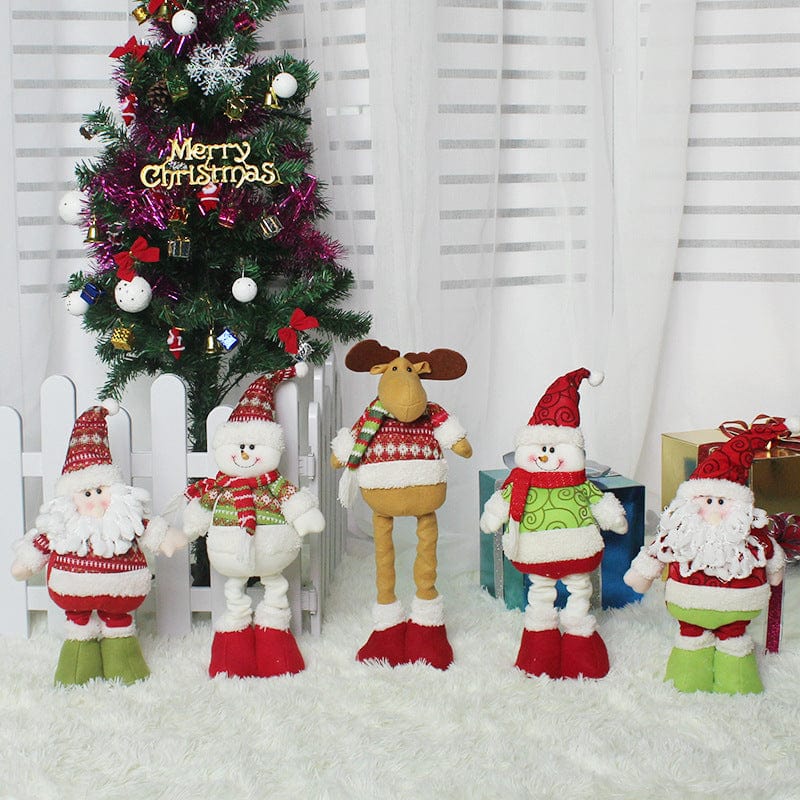 Unique Retractable Standing Santa Claus Snowman Elk Doll Ornaments for Christmas Christmas CJ   