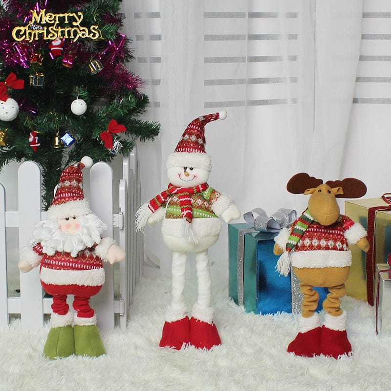 Unique Retractable Standing Santa Claus Snowman Elk Doll Ornaments for Christmas Christmas CJ   