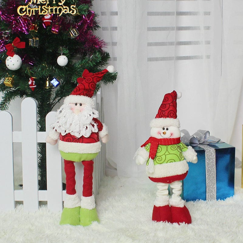 Unique Retractable Standing Santa Claus Snowman Elk Doll Ornaments for Christmas Christmas CJ   