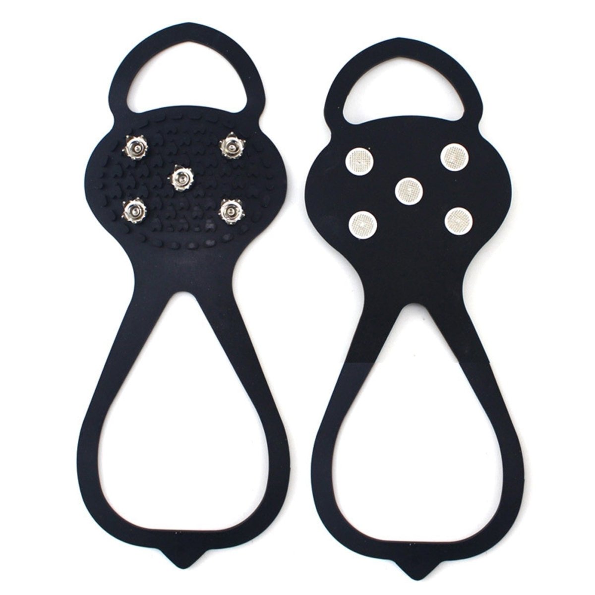 Unisex Men 5 Teeth Ice Gripper For Shoes Crampons Ice Gripper Spike Grips Cleats For Snow Studs Non-Slip Climbing Hiking Covers Accessories CJ Black A 1pair