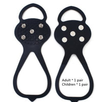 Unisex Men 5 Teeth Ice Gripper For Shoes Crampons Ice Gripper Spike Grips Cleats For Snow Studs Non-Slip Climbing Hiking Covers Accessories CJ Black AB twopiece set 1pair