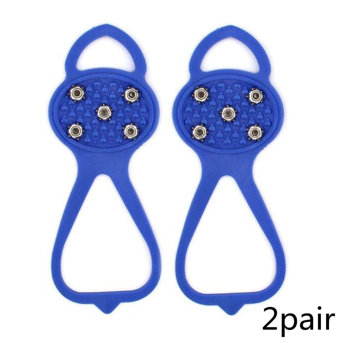 Unisex Men 5 Teeth Ice Gripper For Shoes Crampons Ice Gripper Spike Grips Cleats For Snow Studs Non-Slip Climbing Hiking Covers Accessories CJ Blue A 2pair