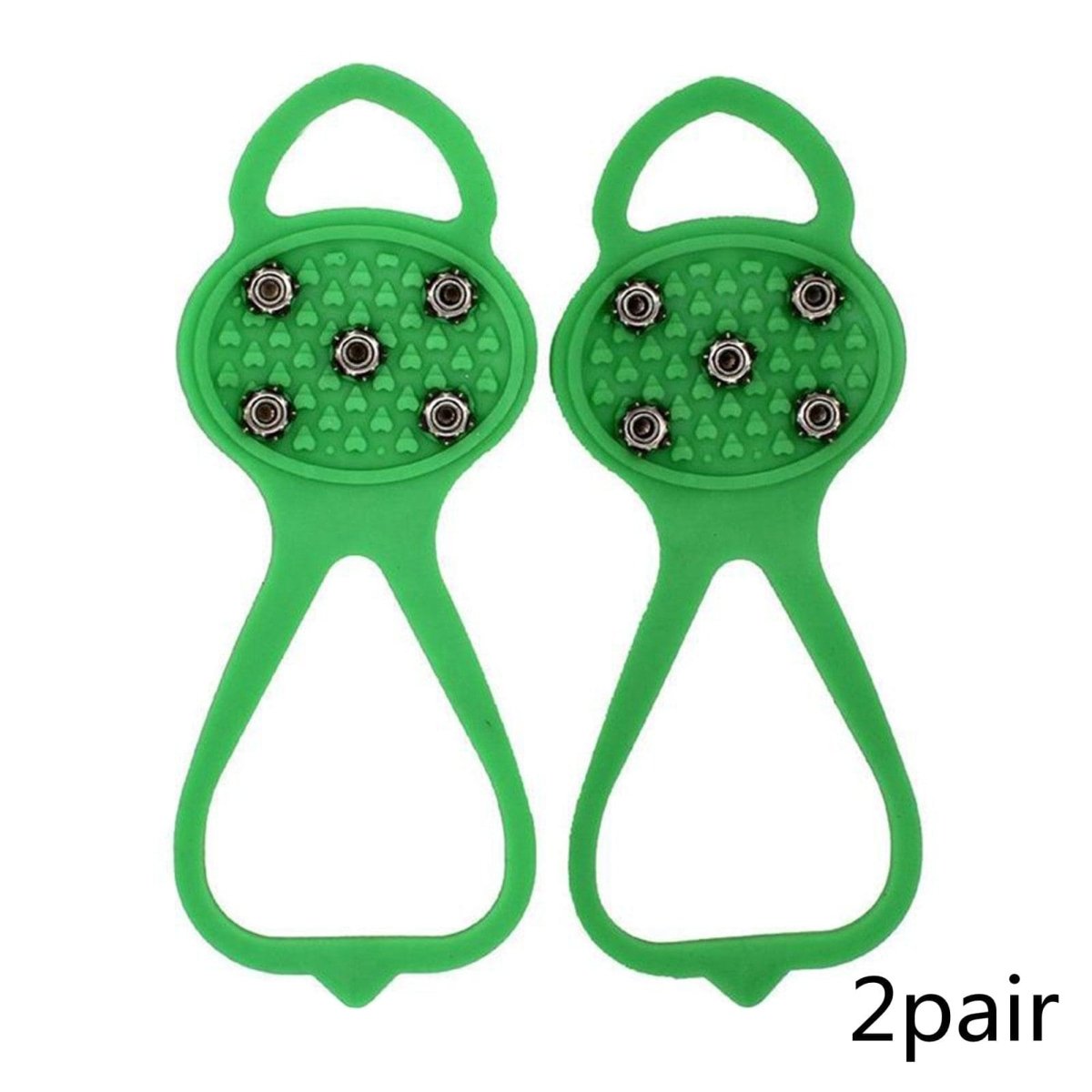 Unisex Men 5 Teeth Ice Gripper For Shoes Crampons Ice Gripper Spike Grips Cleats For Snow Studs Non-Slip Climbing Hiking Covers Accessories CJ Green A 2pair