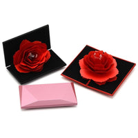 Valentine's Day Gift: 3D Love Box Heart-shaped Rose Flower Rotating Ring Box Accessories CJ   