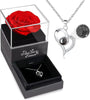 Valentine's Day Gift for Her: Preserved Real Rose with I Love You Necklace  ebasketonline   