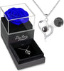 Valentine's Day Gift for Her: Preserved Real Rose with I Love You Necklace  ebasketonline C_Blue Rose  