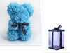 Valentine's Day Gift Rose Bear Eternal Flower Rose Teddy Bear PE Foam Bear 25cm Valentines Day Gifts CJ 1.Sky Blue with box  