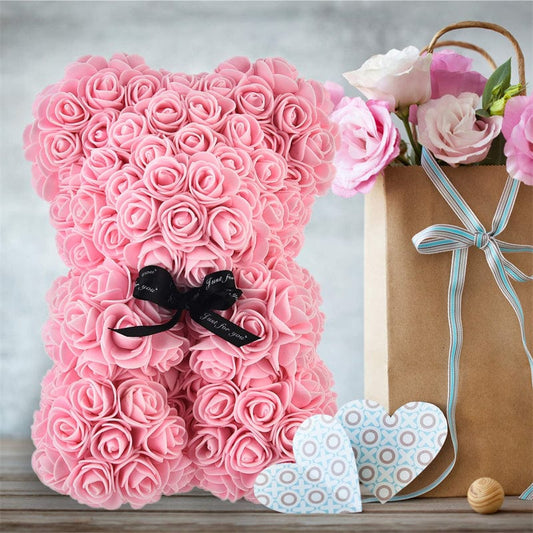 Valentine's Day Gift Rose Bear Eternal Flower Rose Teddy Bear PE Foam Bear 25cm Valentines Day Gifts CJ