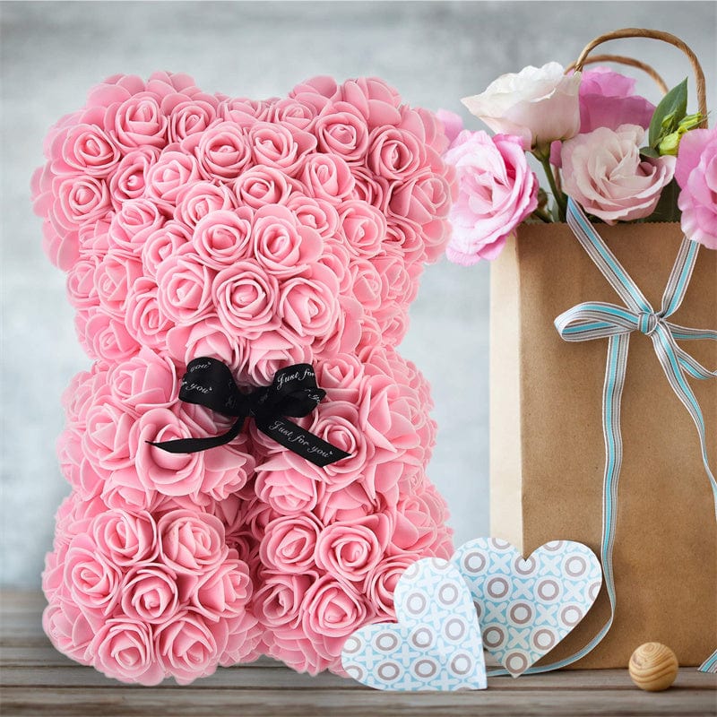 Valentine's Day Gift Rose Bear Eternal Flower Rose Teddy Bear PE Foam Bear 25cm Valentines Day Gifts CJ   