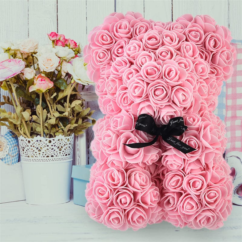 Valentine's Day Gift Rose Bear Eternal Flower Rose Teddy Bear PE Foam Bear 25cm Valentines Day Gifts CJ   