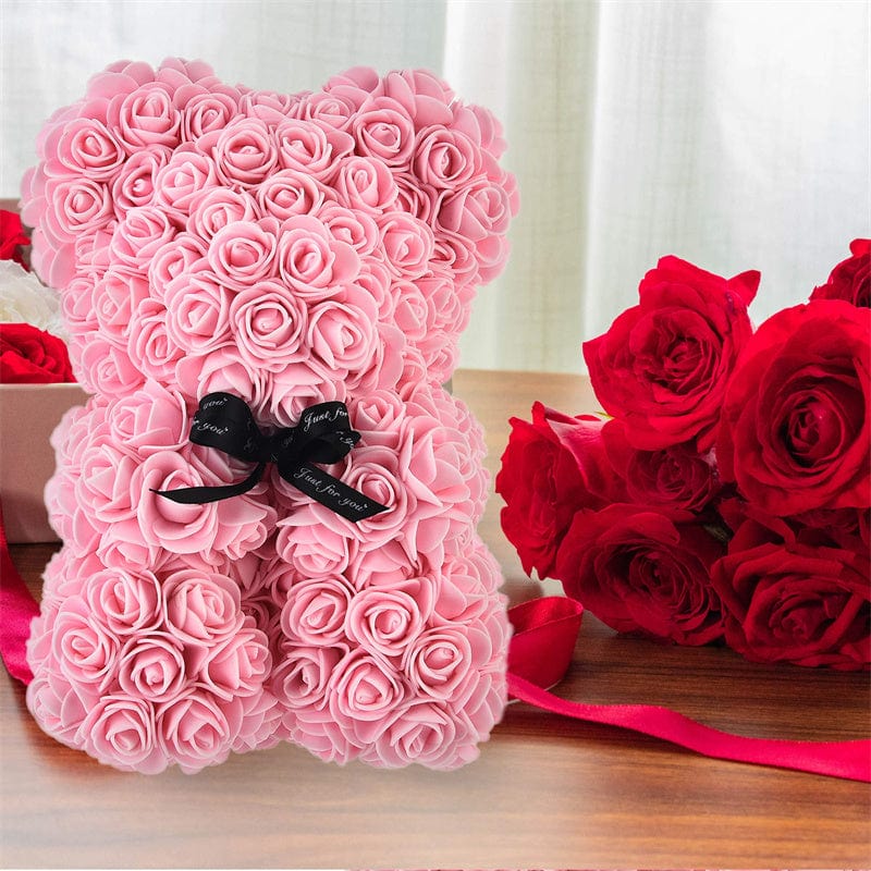 Valentine's Day Gift Rose Bear Eternal Flower Rose Teddy Bear PE Foam Bear 25cm Valentines Day Gifts CJ   