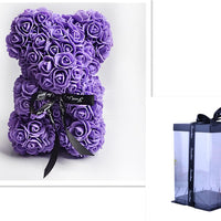 Valentine's Day Gift Rose Bear Eternal Flower Rose Teddy Bear PE Foam Bear 25cm Valentines Day Gifts CJ   