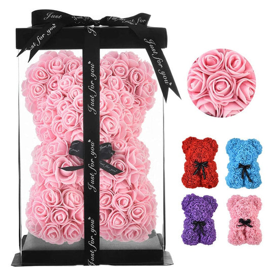 Valentine's Day Gift Rose Bear Eternal Flower Rose Teddy Bear PE Foam Bear 25cm Valentines Day Gifts CJ
