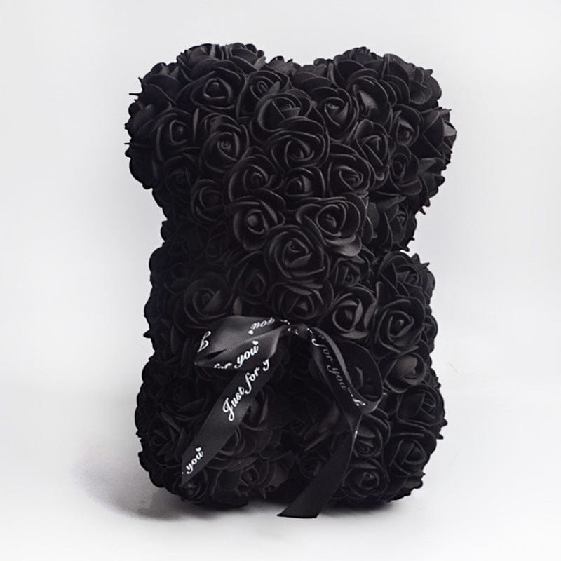 Valentine's Day Gift Rose Bear Eternal Flower Rose Teddy Bear PE Foam Bear 25cm Valentines Day Gifts CJ Black  