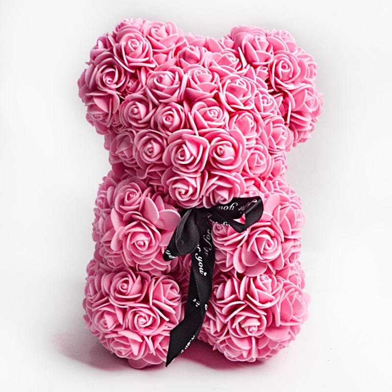 Valentine's Day Gift Rose Bear Eternal Flower Rose Teddy Bear PE Foam Bear 25cm Valentines Day Gifts CJ Dark pink  