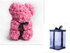 Valentine's Day Gift Rose Bear Eternal Flower Rose Teddy Bear PE Foam Bear 25cm Valentines Day Gifts CJ Dark pink with box  