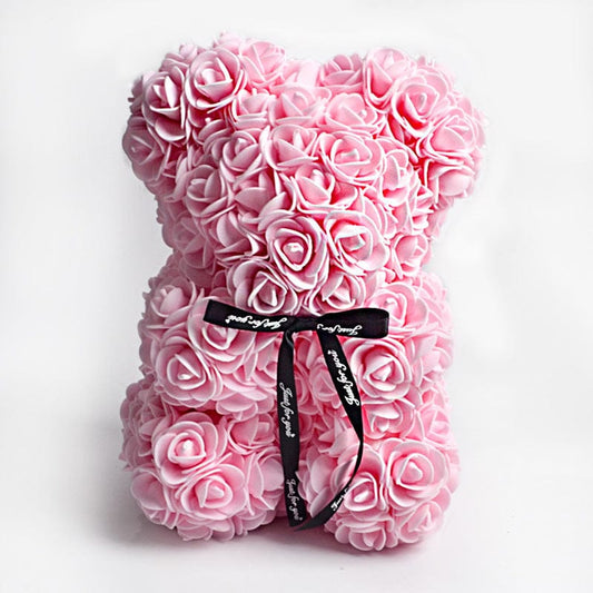 Valentine's Day Gift Rose Bear Eternal Flower Rose Teddy Bear PE Foam Bear 25cm Valentines Day Gifts CJ Light pink