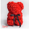 Valentine's Day Gift Rose Bear Eternal Flower Rose Teddy Bear PE Foam Bear 25cm Valentines Day Gifts CJ Red 2pcs  