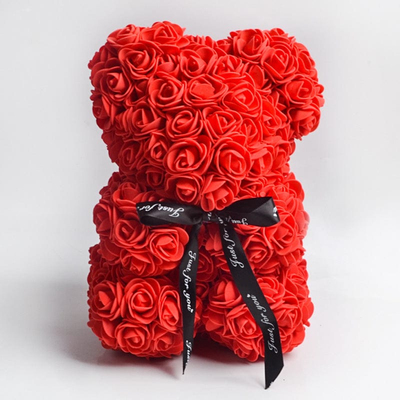 Valentine's Day Gift Rose Bear Eternal Flower Rose Teddy Bear PE Foam Bear 25cm Valentines Day Gifts CJ Red  