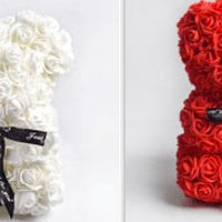 Valentine's Day Gift Rose Bear Eternal Flower Rose Teddy Bear PE Foam Bear 25cm Valentines Day Gifts CJ Red set1  