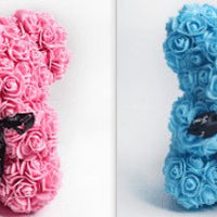 Valentine's Day Gift Rose Bear Eternal Flower Rose Teddy Bear PE Foam Bear 25cm Valentines Day Gifts CJ Sky Blue set1  