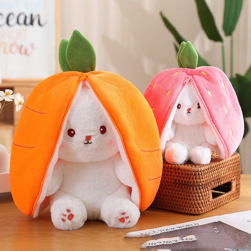 Wanghong Cute Strawberry Rabbit Doll Plush Toy with Transforming Feature Accessories CJ   