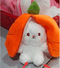 Wanghong Cute Strawberry Rabbit Doll Plush Toy with Transforming Feature Accessories CJ Carrot 18cm 1PC
