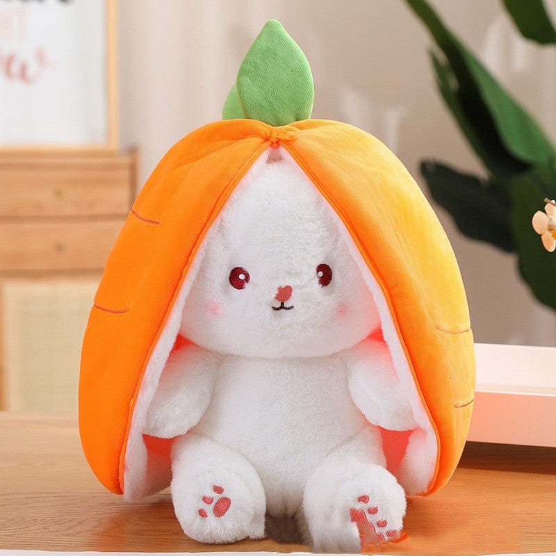 Wanghong Cute Strawberry Rabbit Doll Plush Toy with Transforming Feature Accessories CJ Carrot 25cm 1PC