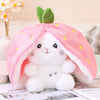 Wanghong Cute Strawberry Rabbit Doll Plush Toy with Transforming Feature Accessories CJ Kitty 18cm 1PC