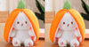 Wanghong Cute Strawberry Rabbit Doll Plush Toy with Transforming Feature Accessories CJ Set 18cm and 35cm 1PC