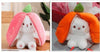 Wanghong Cute Strawberry Rabbit Doll Plush Toy with Transforming Feature Accessories CJ Set1 18cm and 25cm 1PC