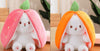 Wanghong Cute Strawberry Rabbit Doll Plush Toy with Transforming Feature Accessories CJ Set2 25cm and 25cm 1PC